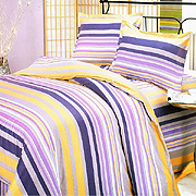 Purple Yellow Stripes by Blancho Bedding